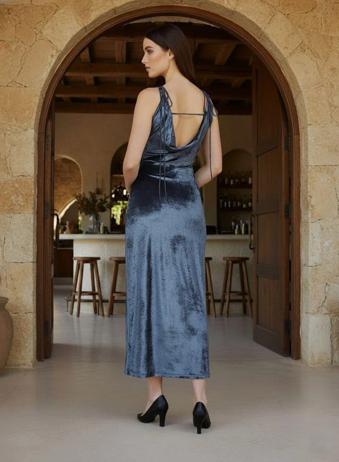 Freehand  Women Fit and Flared Solid V-Neck Sleeveless Slip Dress for Women | Best Price UAE